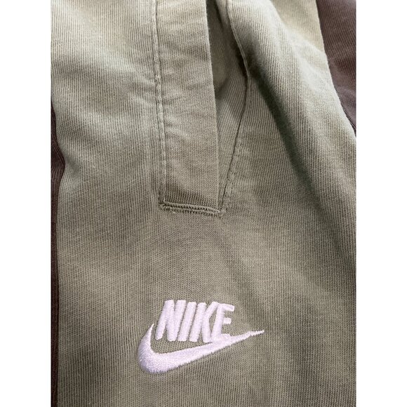 Nike Mens Jogger Sweatpants Olive Green Colorblock Side Panels Cotton M - Picture 7 of 8